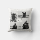 Coussin 4 photos en collage Anniversaire de mariage Nom et (Verso)