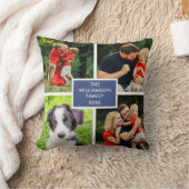 Coussin 4 photos en collage Nom de famille (Couverture)