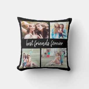 Coussin 4 photos Meilleurs amis Forever Black