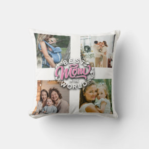 Coussin 4 Photos Montage Souvenir de Famille Fête des Mère