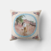 Coussin 4e année. Couleurs de lin et de topaz pour l'anniv (Verso)