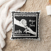 Coussin 4e anniversaire Mariage tenant la main romantique (Couverture)
