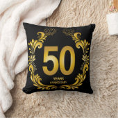 Coussin 50 Ans Anniversaire Paillettes Dorées (Couverture)