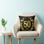 Coussin 50 Ans Anniversaire Paillettes Dorées (Chaise)