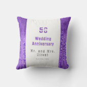 Coussin 50 ans de mariage Lilas Lupines (Verso)