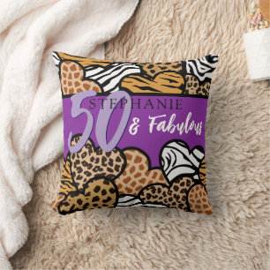 Coussin 50 et fabuleux Coeur Poster de animal violet éléga