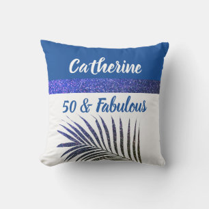 Coussin 50 & Fabuleux Monogramme Nom Parties scintillant B