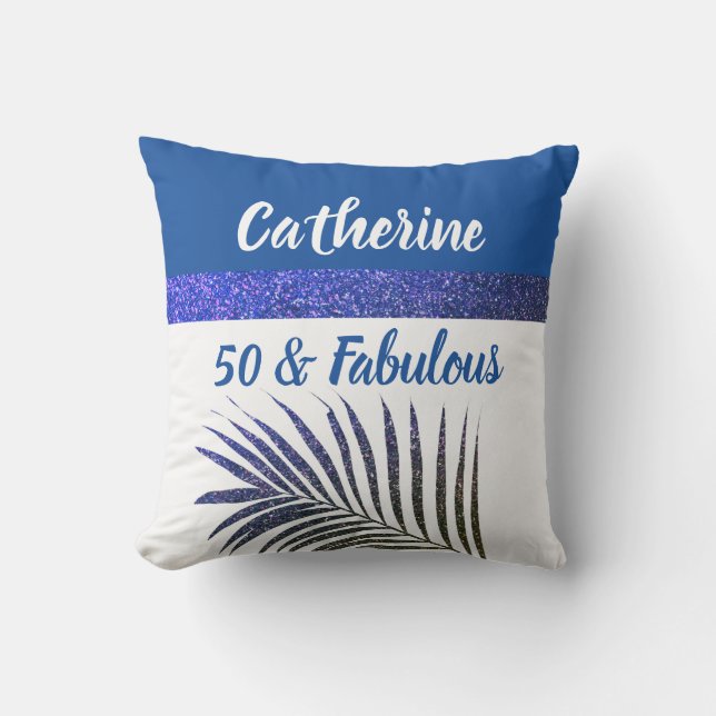 Coussin 50 & Fabuleux Monogramme Nom Parties scintillant B (Recto)
