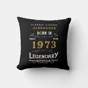 Coussin 50e 1973 Anniversaire Rétro Black Gold Légendaire