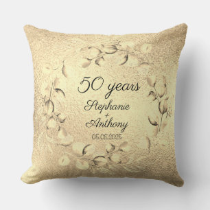Coussin 50e anniversaire de l'Eucalyptus Mariage d'or