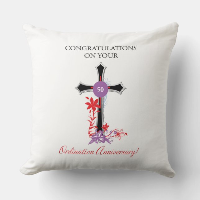 Coussin 50e anniversaire de l'Ordination du prêtre Croix n (Recto)