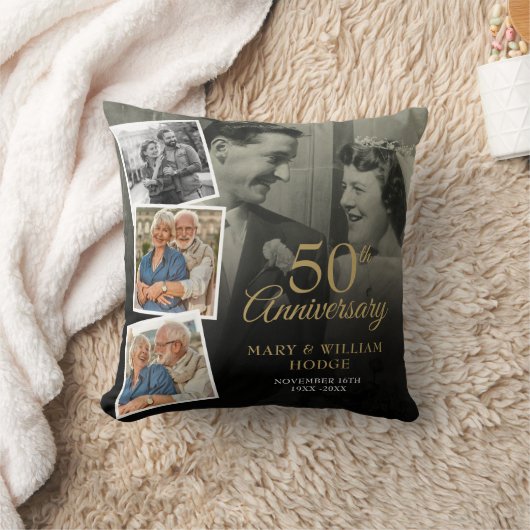 Coussin 50e anniversaire de mariage 5 photos en collage (Couverture)