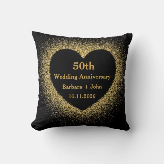 Coussin 50e anniversaire de mariage coeur (Recto)
