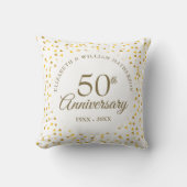 Coussin 50e anniversaire de mariage Cœurs dorés (Recto)
