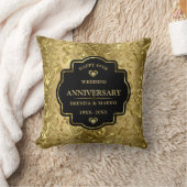 Coussin 50e anniversaire de mariage de noces d'or (Couverture)