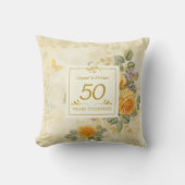 Coussin 50e anniversaire de mariage de noces d'or (Recto)