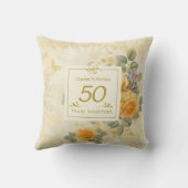 Coussin 50e anniversaire de mariage de Or et Roses (Verso)