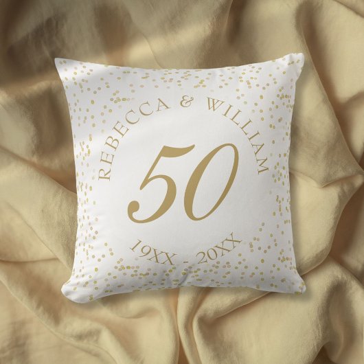 Coussin 50e anniversaire de Mariage Gold Dust Confetti