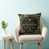 Coussin 50e anniversaire de Mariage Noir et Or Design (Chaise)