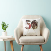 Coussin 50e anniversaire de mariage Or 2 Photos (Chaise)