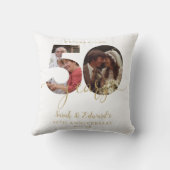 Coussin 50e anniversaire de mariage Or 2 Photos (Verso)