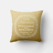 Coussin 50e anniversaire de mariage or personnalisé (Verso)