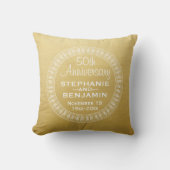 Coussin 50e anniversaire de mariage or personnalisé (Recto)