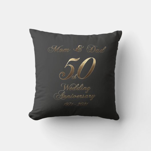Coussin 50e anniversaire de Mariage Parents Mariages d'or (Recto)