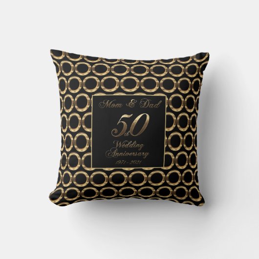 Coussin 50e anniversaire de Mariage Parents Mariages d'or (Recto)