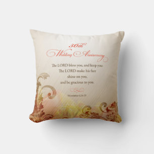Coussin 50e anniversaire de mariage, que le Seigneur bénis