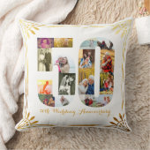 Coussin 50e Anniversaire du Mariage d'or Photo blanche et (Couverture)