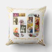 Coussin 50e Anniversaire du Mariage d'or Photo blanche et (Recto)
