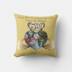 Coussin 50e anniversaire du Mariage Photo Claddaugh