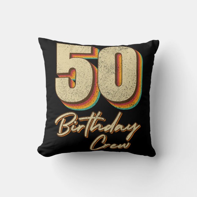 Coussin 50e Anniversaire Équipage 50 Équipe d'équipage Jet (Recto)