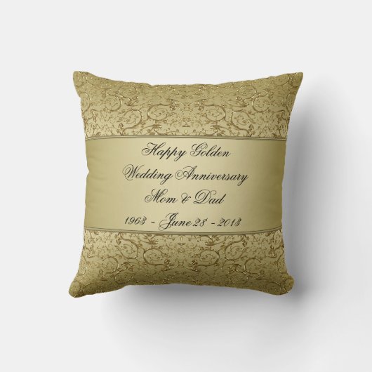 Coussin 50e anniversaire Mariage d'or (Verso)
