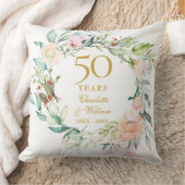 Coussin 50e anniversaire Mariage d'or Roses de photos Flor (Couverture)