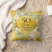 Coussin 50e anniversaire Mariage Gold Foil Roses Garland (Couverture)