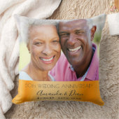 Coussin 50e anniversaire mariage photo or élégant (Couverture)