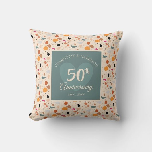Coussin 50e Anniversaire Moderne Retro Jeu d'oreiller (Recto)