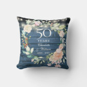 Coussin 50e anniversaire Rustic Floral String Lumières pho (Recto)