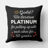 Coussin 50ème anniversaire de Mariage I - Gold Funny Coupl (Verso)