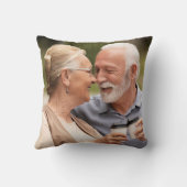 Coussin 50th Wedding Anniversary Greenery Floral Photo (Verso)