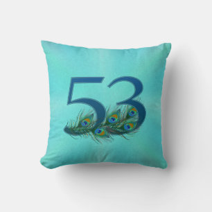 Coussin 53 Anniversaire Elégant Plume de Paon