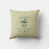 Coussin 55e anniversaire de mariage aux émeraudes (Verso)