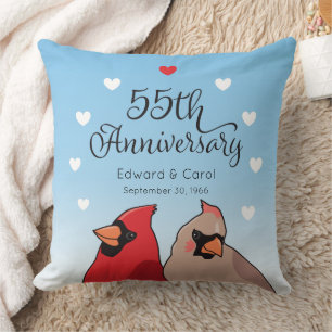 Coussin 55e anniversaire du Mariage, Cardinal Pair