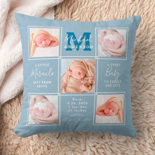 Coussin 5 Photo Collage Blue moderne