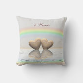Coussin 5e Anniversaire Cœurs en Bois (Recto)