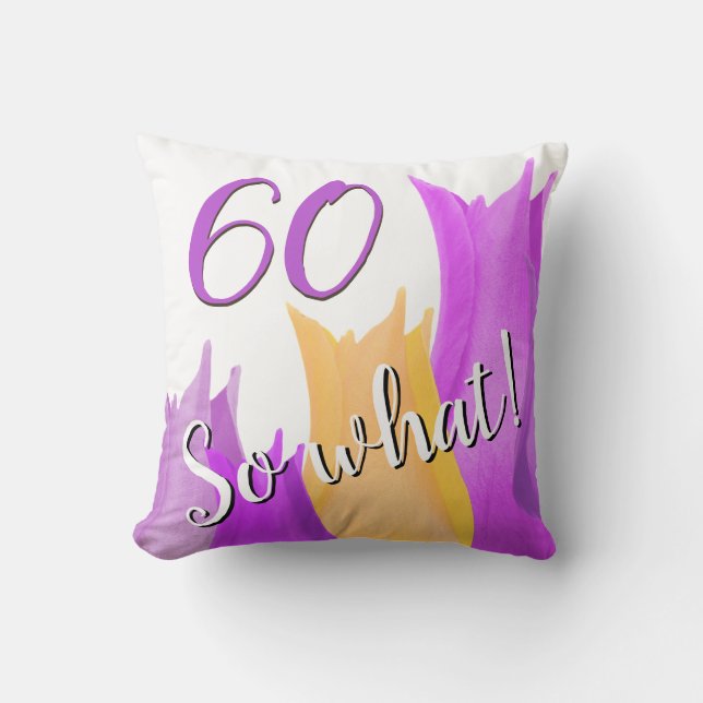 Coussin 60 Alors quel Pink Tulip Flower 60e anniversaire (Recto)
