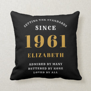 Coussin 60e anniversaire 1961 Personnalisation de la dame 