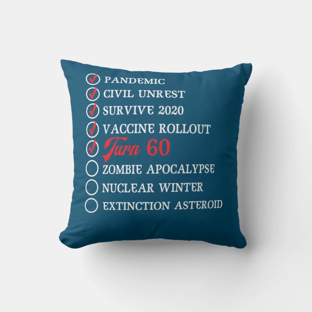 Coussin 60e anniversaire 60 ans 1962 2022 Quarantaine (Recto)